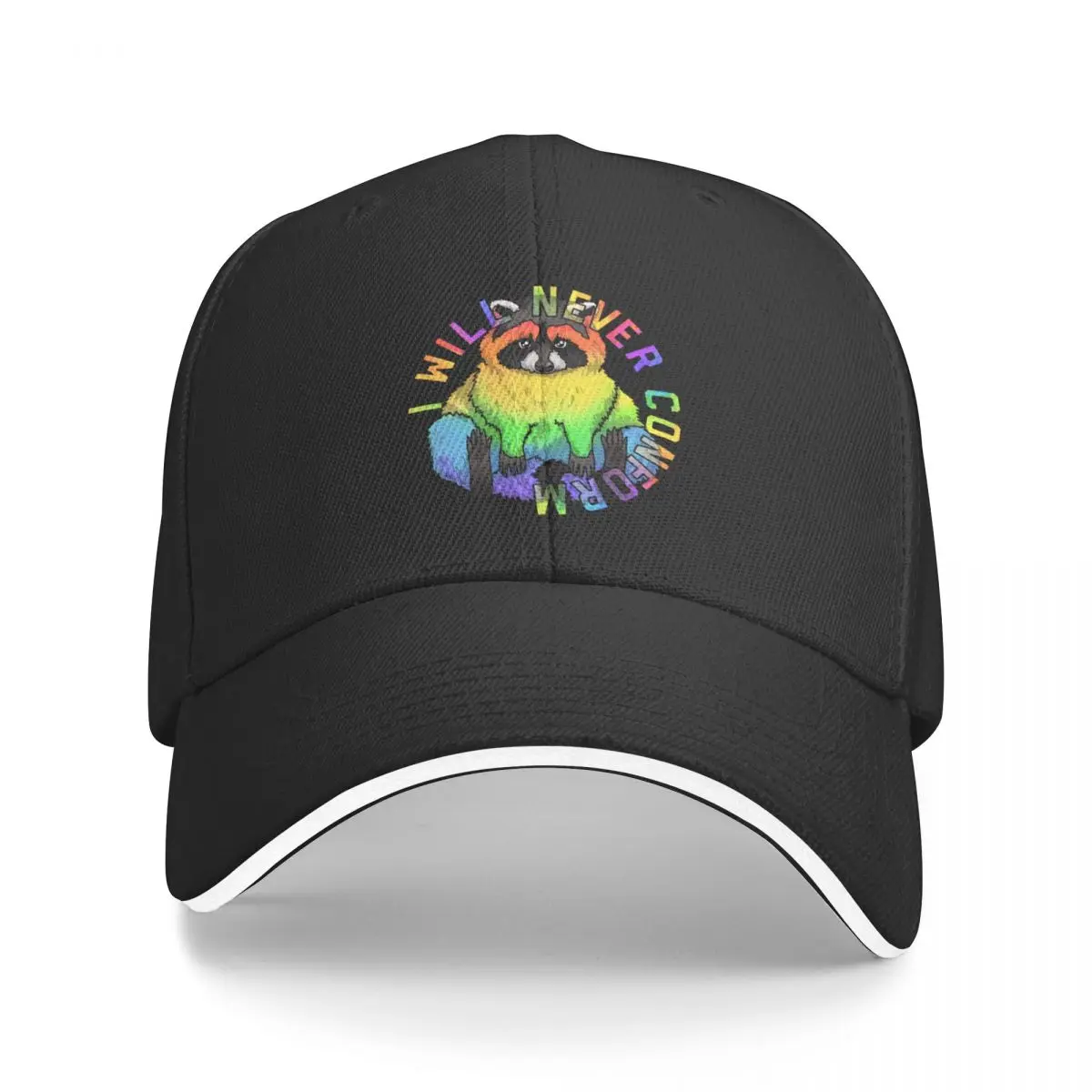 I Will Never Conform Rainbow Baseball Cap Anime Hat Luxury Brand Wild Ball Hat Mountaineering Women's Golf Clothing Men's