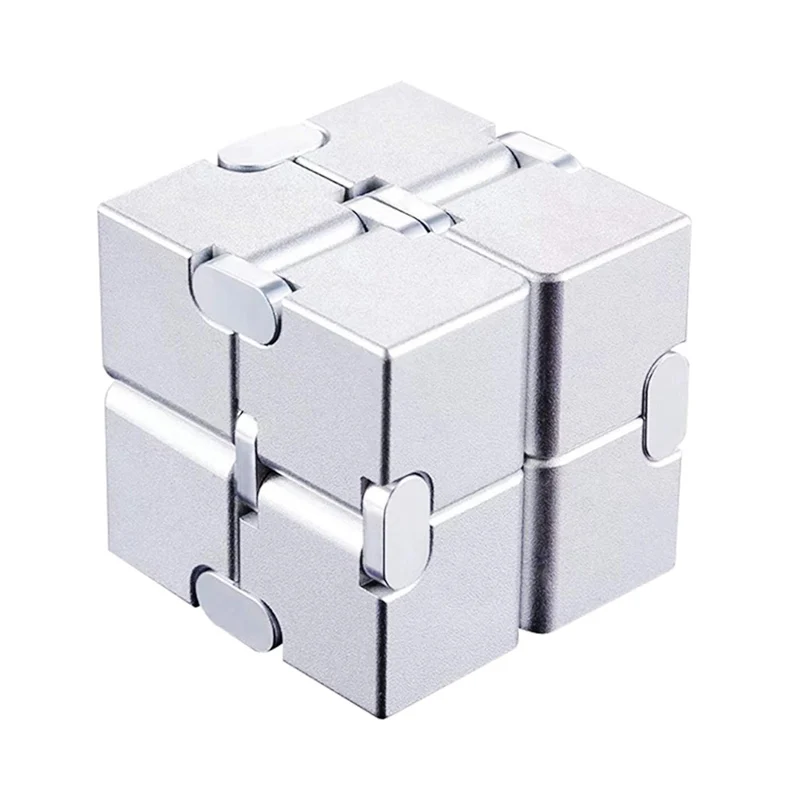 Infinity Cube Aluminiumlegierung Robustes schweres Finger-Flip-Metall-Zappelspielzeug Erwachsene und Kinder Angst Stressabbau ADHS ADD Gadgets