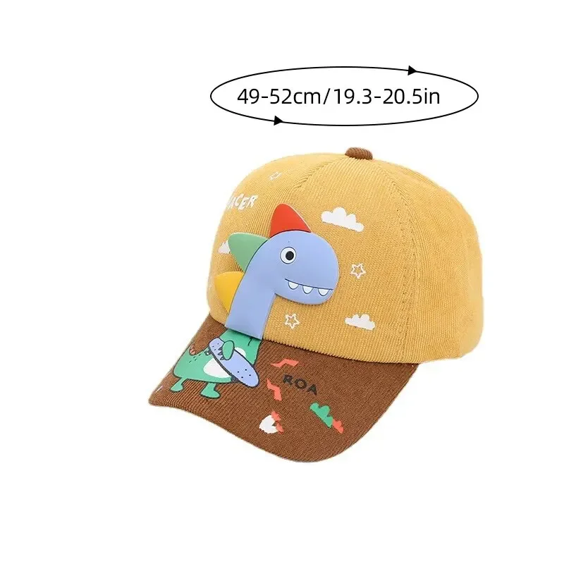 Cartoon Dinosaur Baby Baseball Hat Casual Adjustable Boy Girl Peaked Cap Outdoor Sun Visors Toddler Bonnet