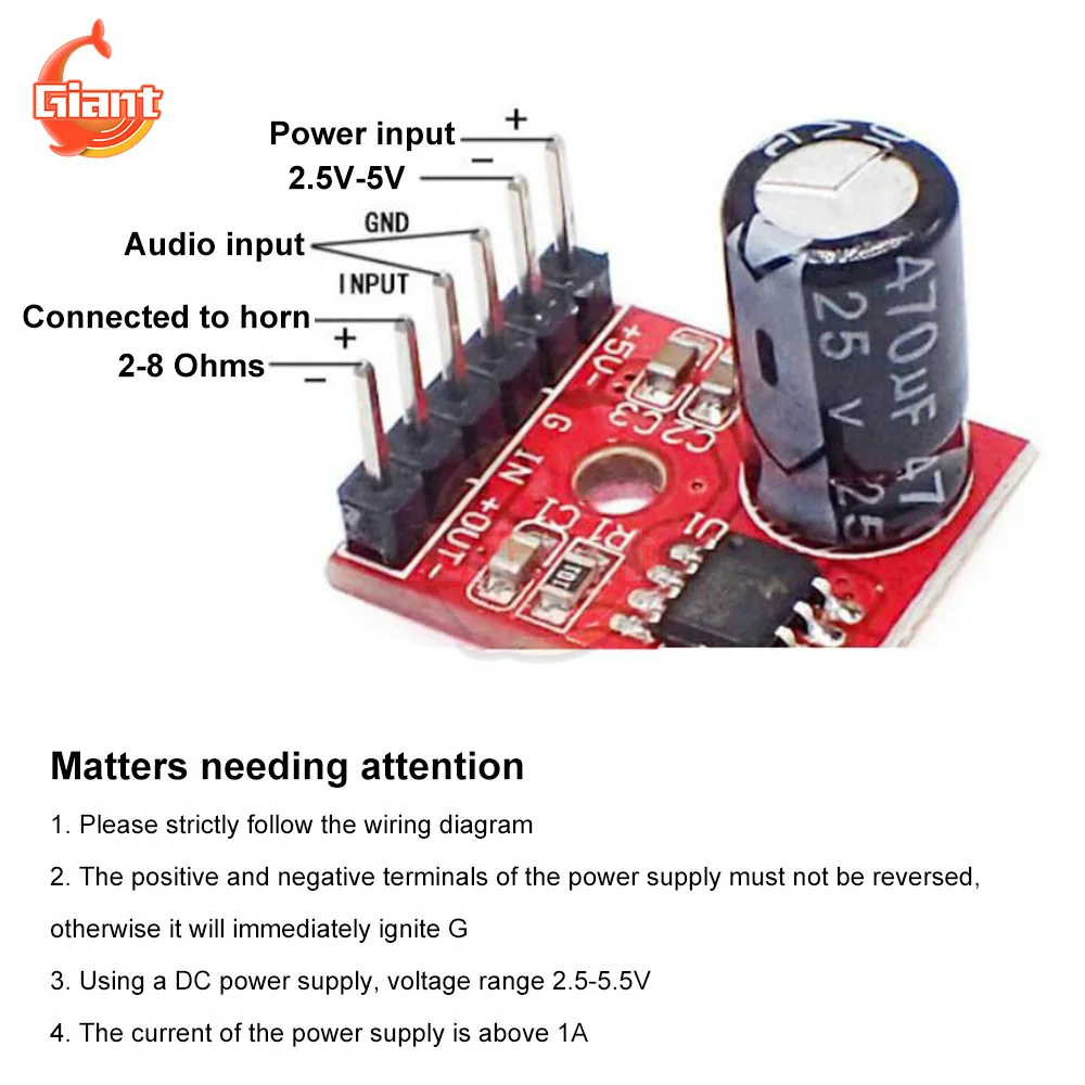 LTK5128 DC Amplifier Board Mini Class AB Module Digital Amplifier S Board Mono Audio Power Amplifier Board DIY Amplifier Module