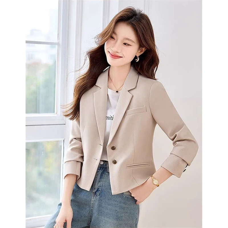 High-Quality Suit Jacket Female Little 2025 New Spring Autumn Blazer Coat Women Fashion Casual Outwear Short Temperament Outcoat