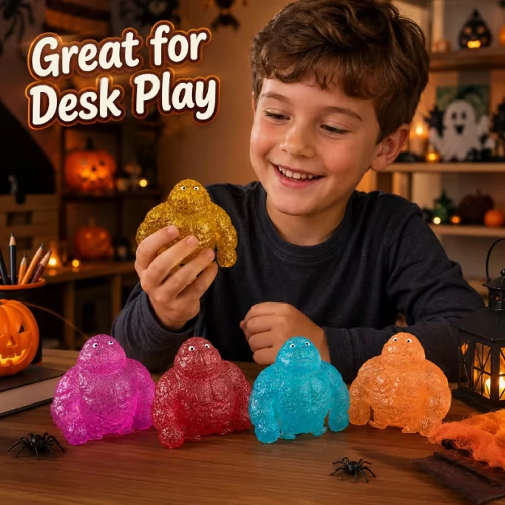 Colorful Gorilla Ball Anti Stress Toys Kids Squishy Toys Squeeze Relief Anti-stress Kids Funny Things Prank Jokes For Adults Gif - view 3