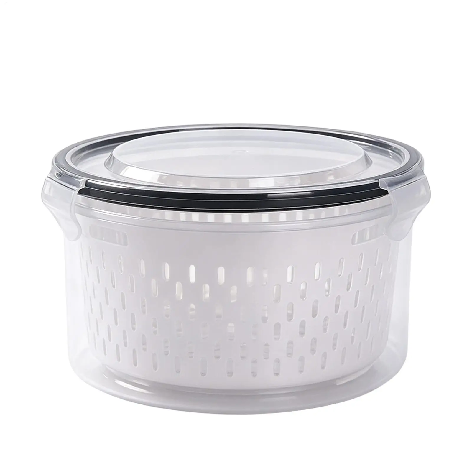 1pcs Fruit Storage Containers for Fridge, Fridge with Removable Colander, All-In-One Fruit Washing Bowl with Strainer for Home