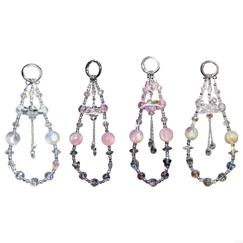 

Beaded Phone Lanyard Fashion Phone Charm Strap Multiple Use Accessories for Keychain Smartphone Decoration Everyday Use H8WD