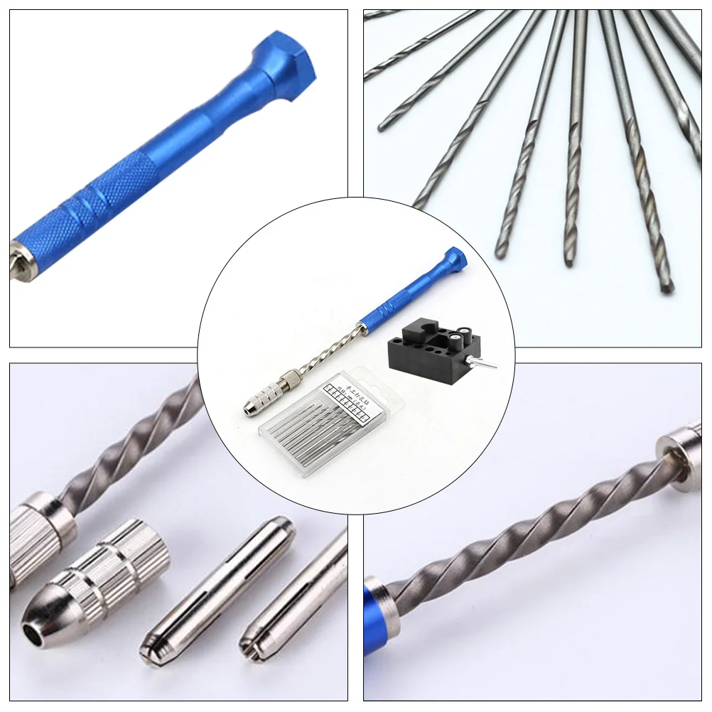 

1Set Semi-Automatic Hand Drill Multifunction Drill Bits 05-32mm Bench Vise for DIY Carving Walnut Wood Plastic Amber