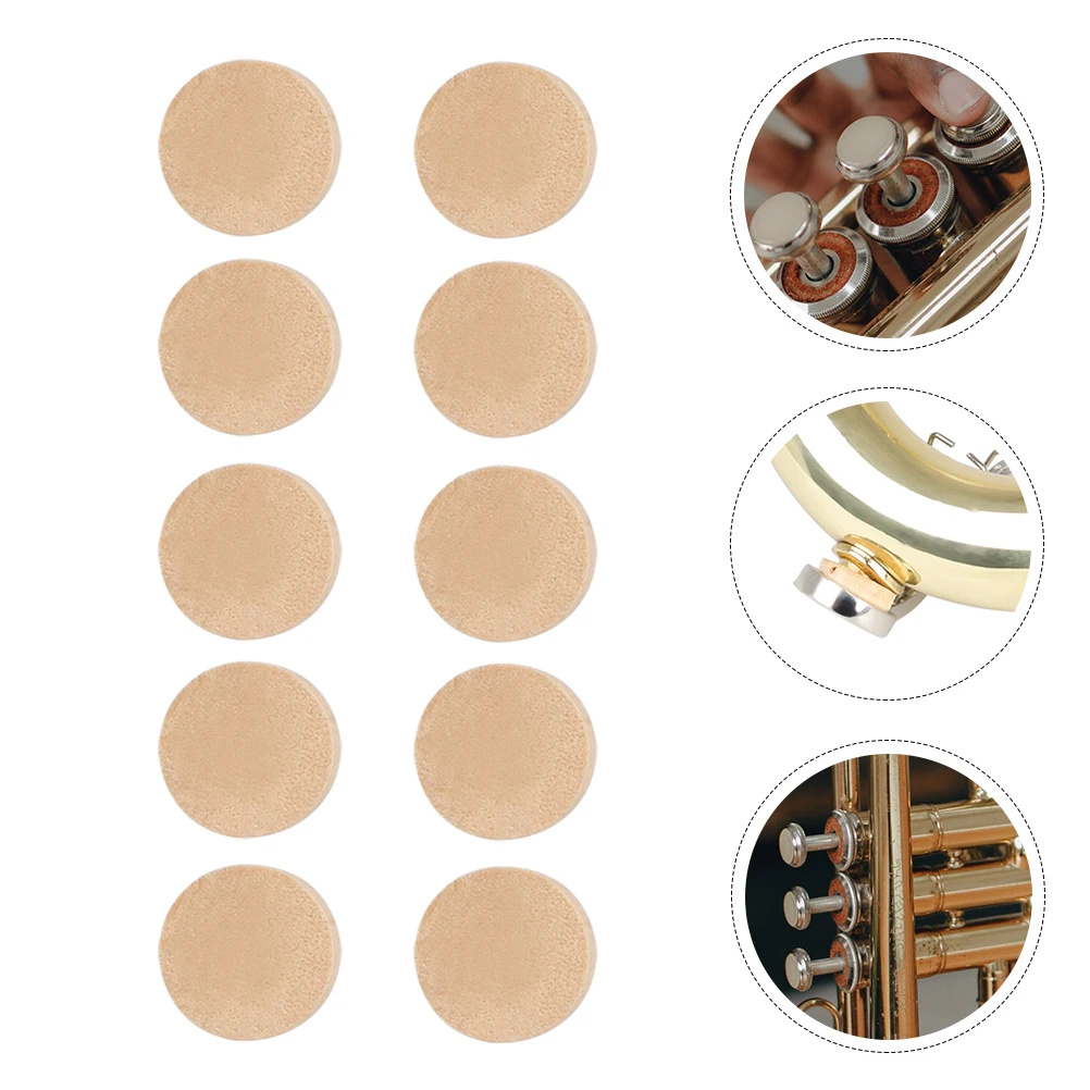 

10pcs Trombone Cork Pads Premium Durable Water Absorbing Corrosion Resistant For Brass Instruments Accessories Spit Valves