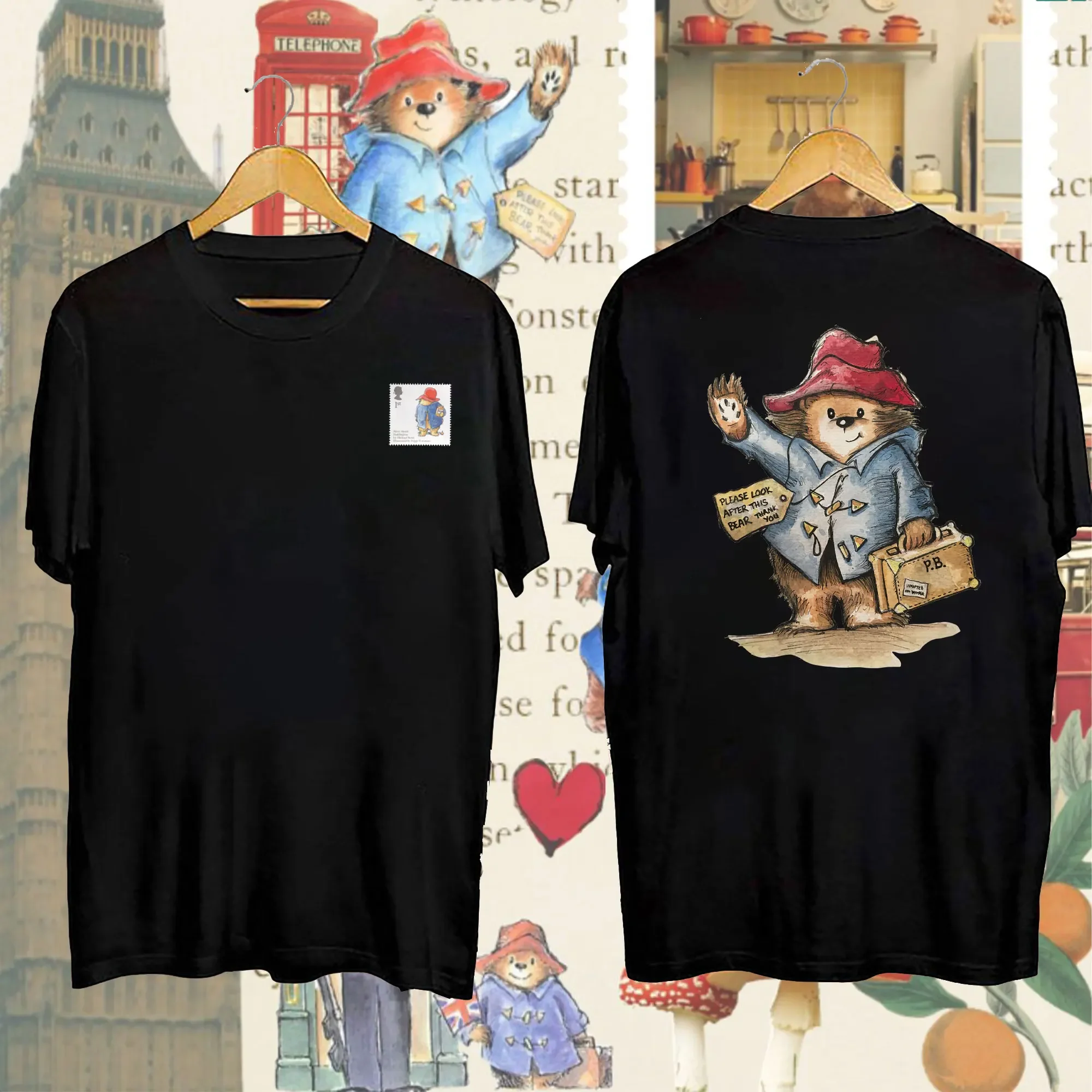 เสื้อยืดลายการ์ตูนวินเทจ Paddington Bear Marmalade for Breakfast Every and Honey on Sunday สำหรับผู้หญิง แขนสั้น สไตล์สร้างสรรค์