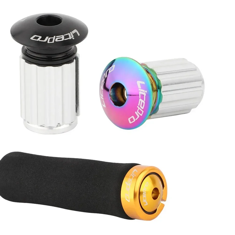 

Litepro 1 pair foldable bicycle handlebar plug bicycle handlebar cover aluminum alloy road bike handlebar end cap accessory