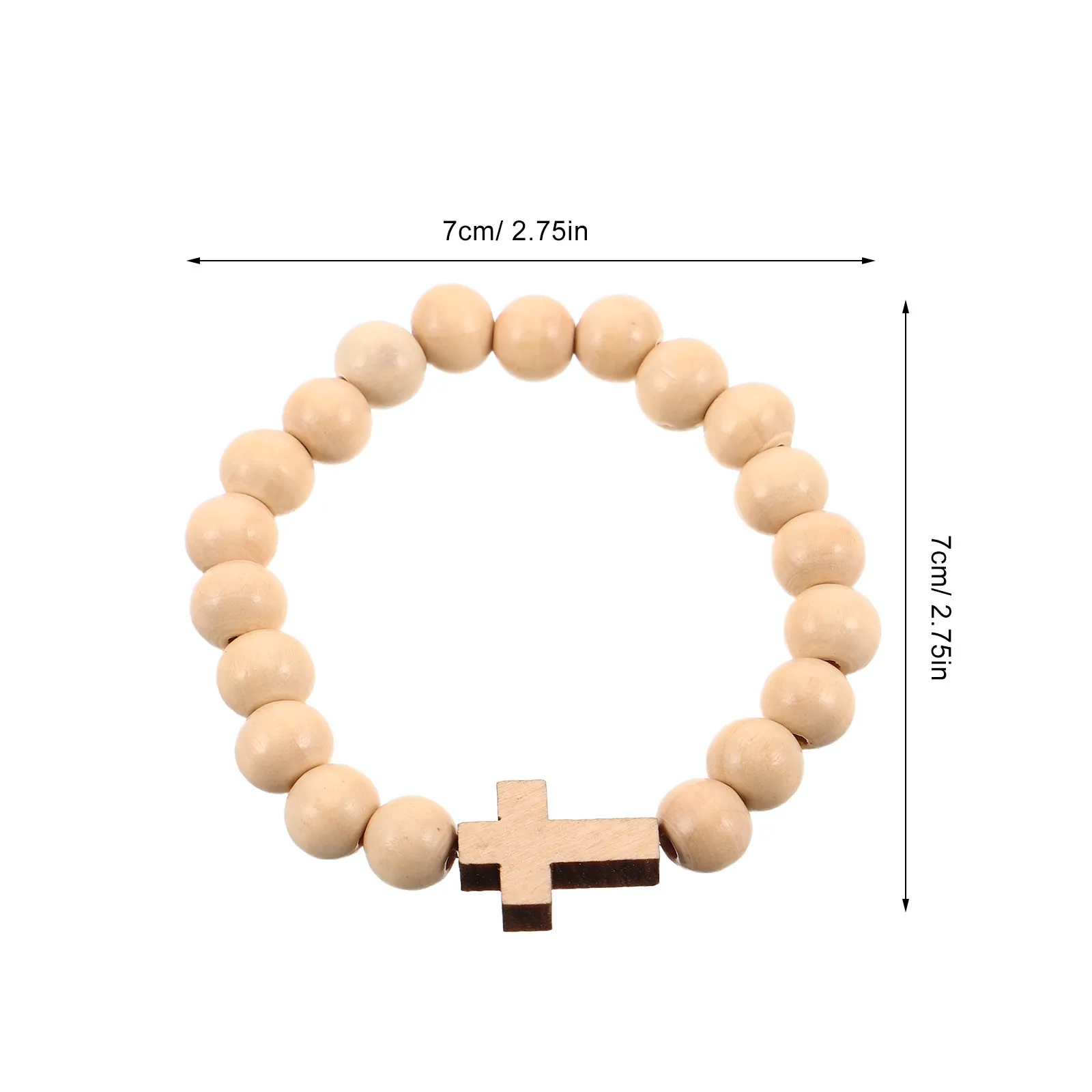 5Pcs Stretch Cross Bracelet Wooden Beads Crucifix Charm Faith Prayer Jewelry Lightweight Comfortable Daily Wear Catholic Gift