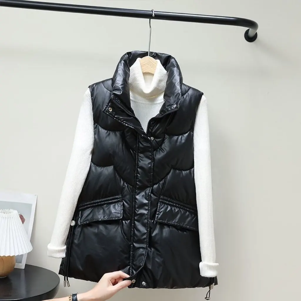 

Women's down Cotton Vest Korean-style Loose Western-style Bright-faced Waistcoat for Women New