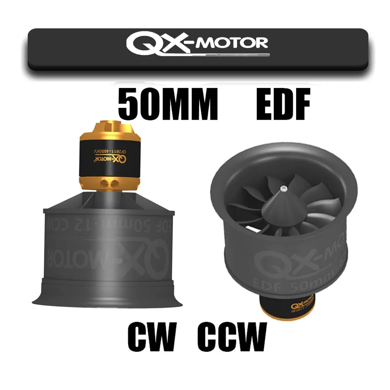 

QX-MOTOR 50mm 12-Blade EDF Ducted Fan QF2611 Brushless Motor CW/CCW for RC Aircraft