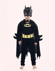 DC Bat Dark Knight Rises Child's Bat Costume with Mask and Cape Halloween Cosplay Costume Movie Character Jumpsuit