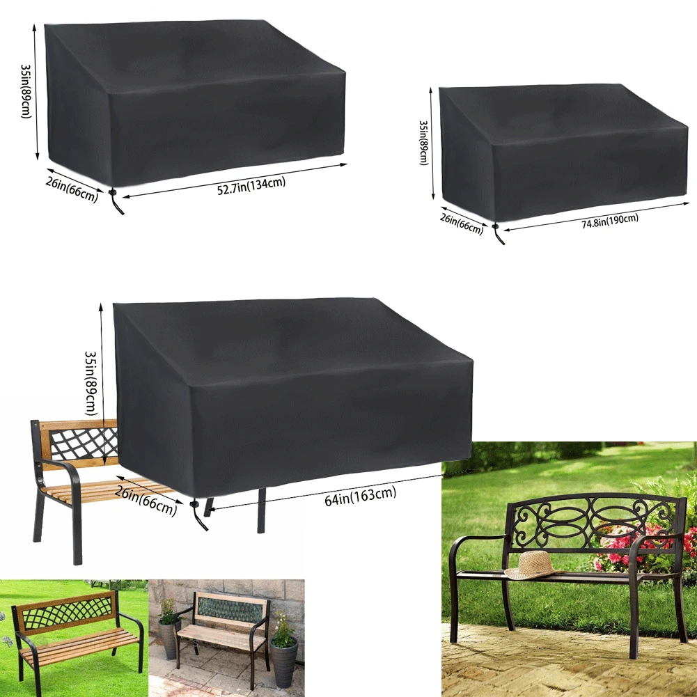 1pc Heavy Duty Outdoor Furniture Cover Garden Couch 2 3 4 Seater Bench Seat Cover Oxford Fabric Garden Lawn Patio Cover 89/55cm