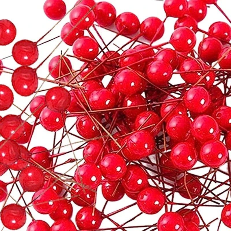 50/100Pcs Simulated Decorative Berries Christmas Artificial Flower Fruit Cherry Plants Home Christmas Party Decoration DIY Gift