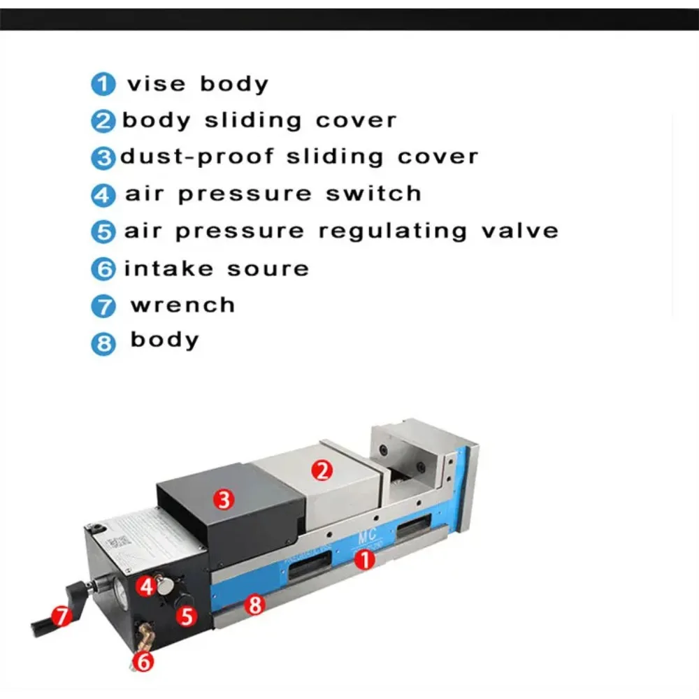High Quality CPV-160VL Pneumatic air Power Vise Automatic Clamp Vise MC Hydraulic for Cnc Milling Machine Quick Workholding