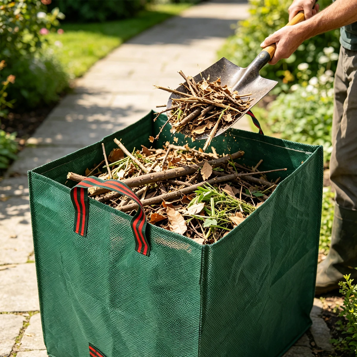 Square Airtight Container Compost Bags Leaves Garden Bagnister Folding Foldable Portable Waste Supplies Gardening the Recycling