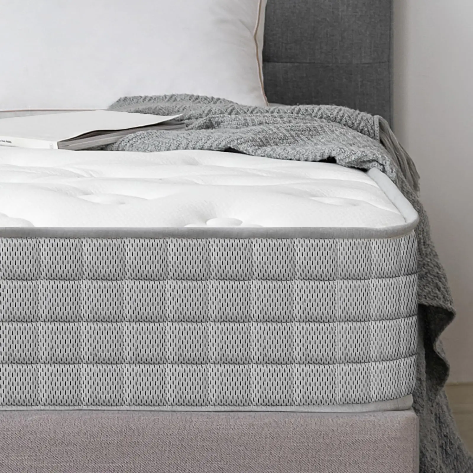 Good Nite Double Mattress - 7 Inch Hybrid Spring & Memory Foam, Zoned Support, Deep H6 Firmness, Comfortable Knitted Fabric