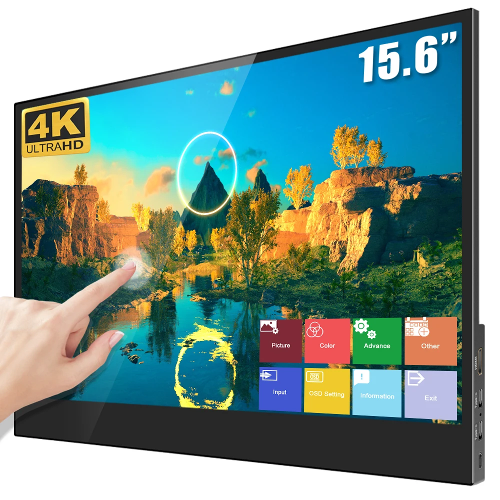 Sibolan 4k portable screen 4k touch 156-inch 60Hz, used for ps4 portable monitor Type-c gaming monitor The second screen for ps5