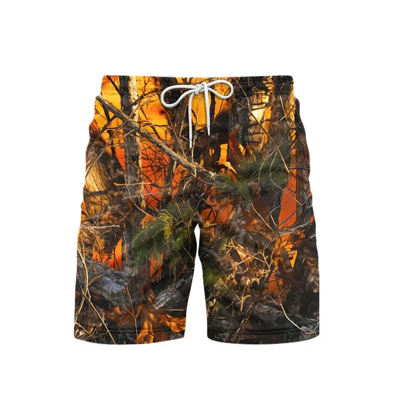 

Outdoor Sports Beach Short For Men's Clothing Camouflage Pattern Shorts Daily Casual Fashion Funny Tree Breathable 2025 Pants