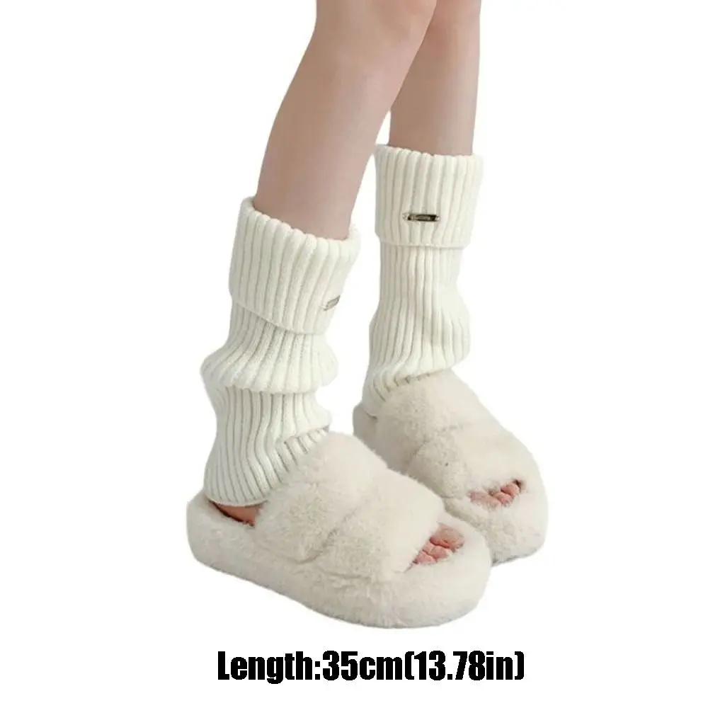 Japanese Style Knitted Foot Cover Y2K JK Lolita Boots Cover Kawaii Punk Gothic Knee High Girls Socks Autumn/Winter