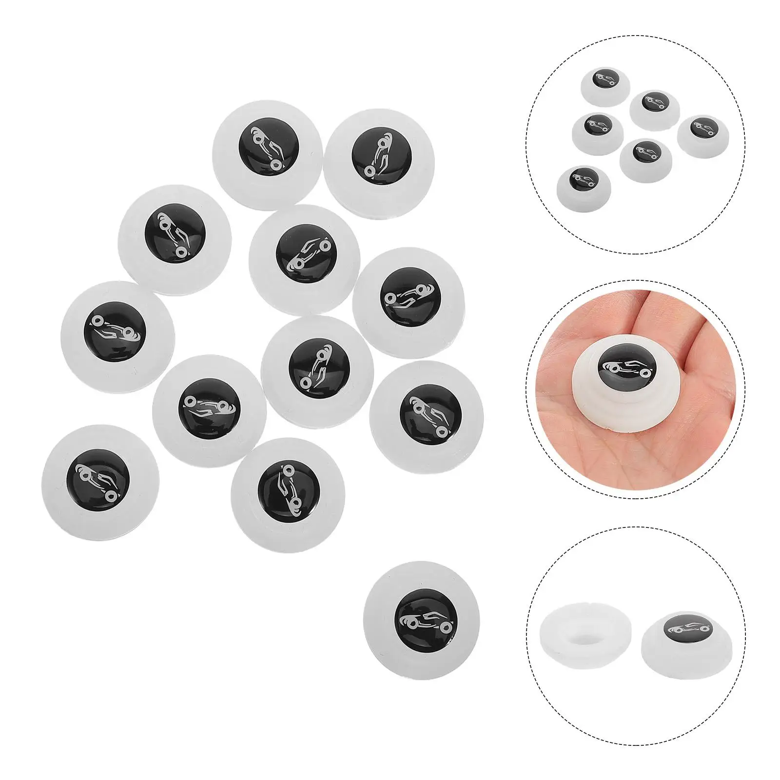 12 Pcs White Car Door Pads Lock Cushion Noise Reduction Vibration Protection Door Guards pads