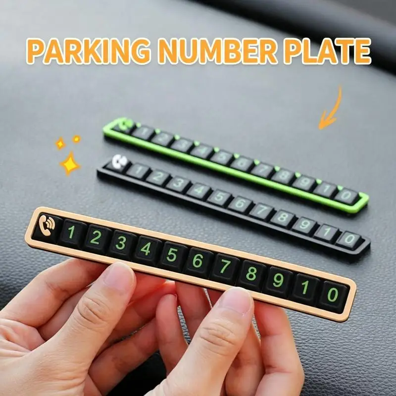 Car Temporary Parking Phone Number Plate Luminous Digits Lightweight Portable No Trace Paste for Car Temporary Parking