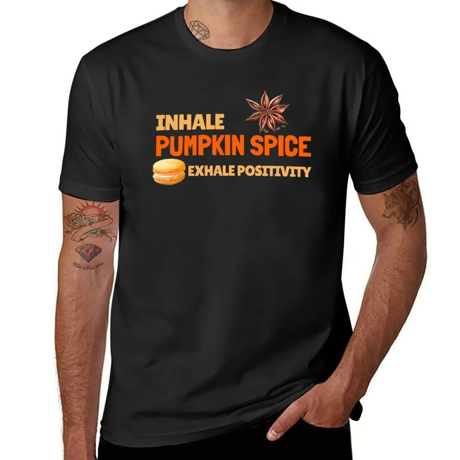 Inhale Pumpkin Spice, Exhale Positivity T-Shirt plus sizes hippie clothes oversizeds summer top oversized t shirts for men