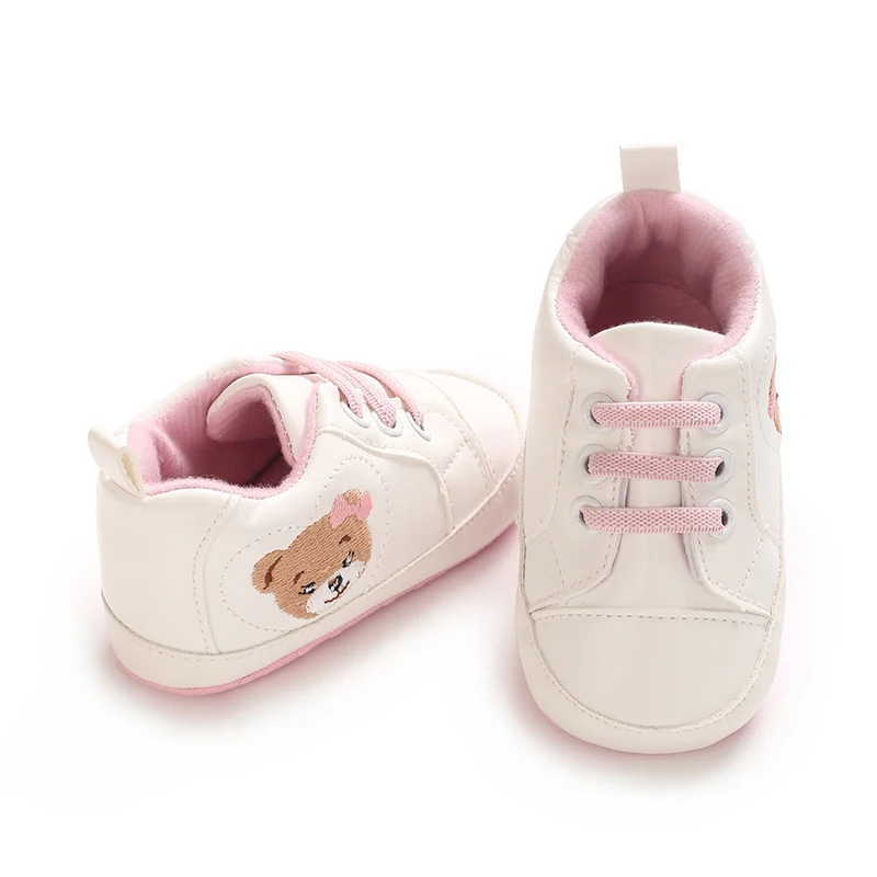 Frühlings- und Herbst-Babyschuhe, Lauflernschuhe, niedlicher Bär, 0-18 Monate, Babyschuhe, lässige, weiche Stoffsohle, weiße Schuhe, Sportschuhe – Detail 13