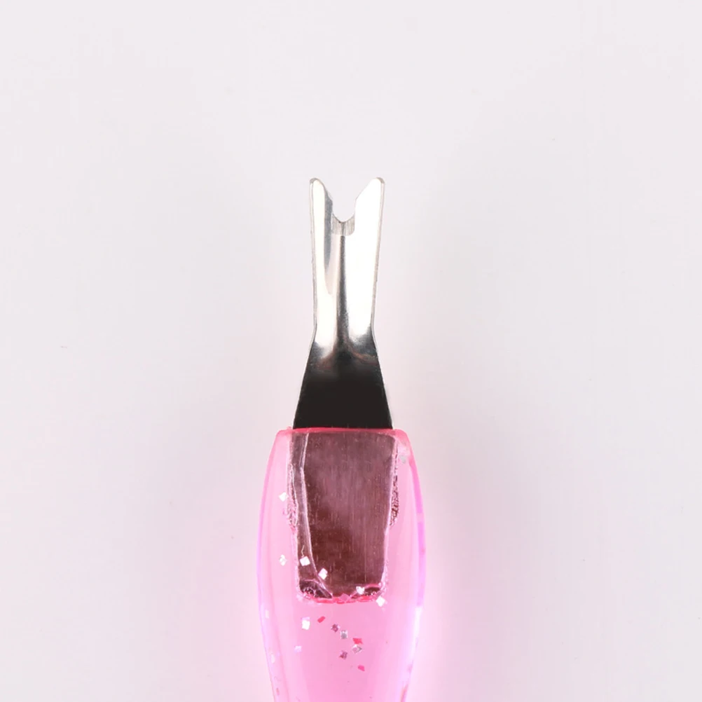 

3pcs Nail Tools Pedicure Cuticle Trimmer Dead Skin Remover Pusher Callus Fork Dual-End Stainless Steel Non-Slip Handle Pink