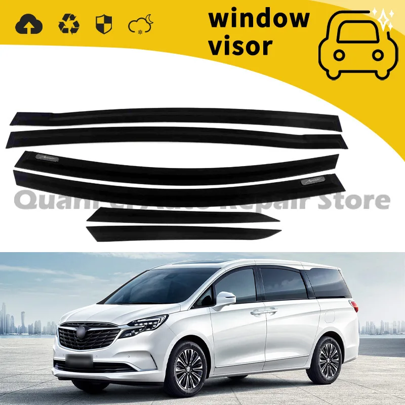 For 2017 Buick GL6 MPV Plastic Window Visors, Side Rain Guards, Car Exterior Accessories