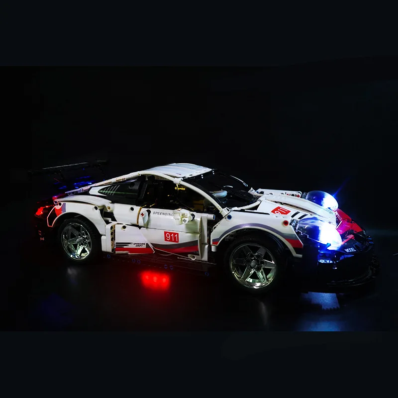 Kit Lampu LED RC DIY untuk LEGO 42096 20097 Mobil Sport RSR Teknis (Hanya Lampu LED, Tanpa Model Blok)