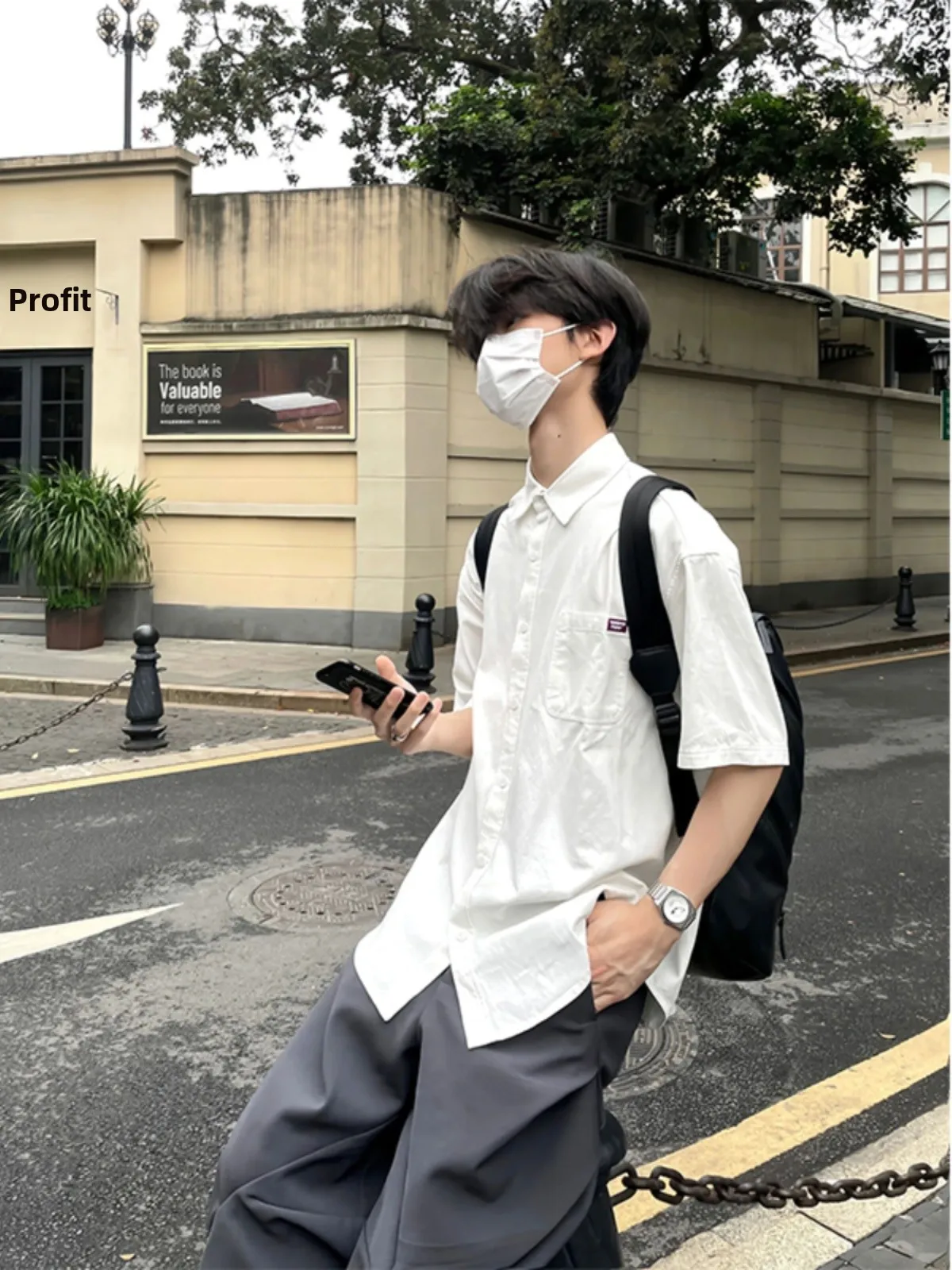 

White ort Sve irt Boys Inner Wear Layering Summer 2024 New Sle Youthful Trendy Brand Loose Fit Polyester Fiber