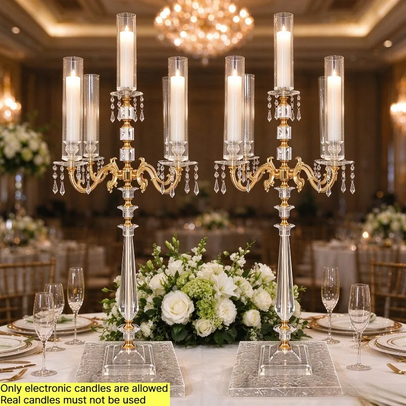 Acrylic Candle Holder Transparent Dining Table Candle Holders Creative Wedding Decoration Candlesticks Home Decor Party Supplies