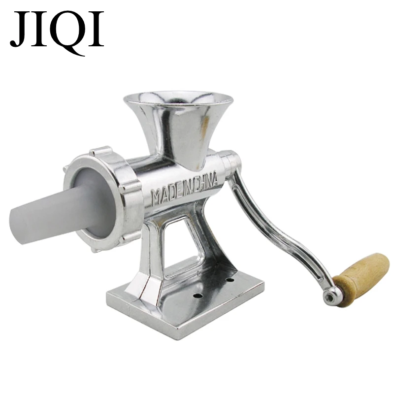 JIQI Hand Manual Meat Grinder Mincer Machine Sausage Table Crank Tool for Home Kitchen Cutter Slicer Beef