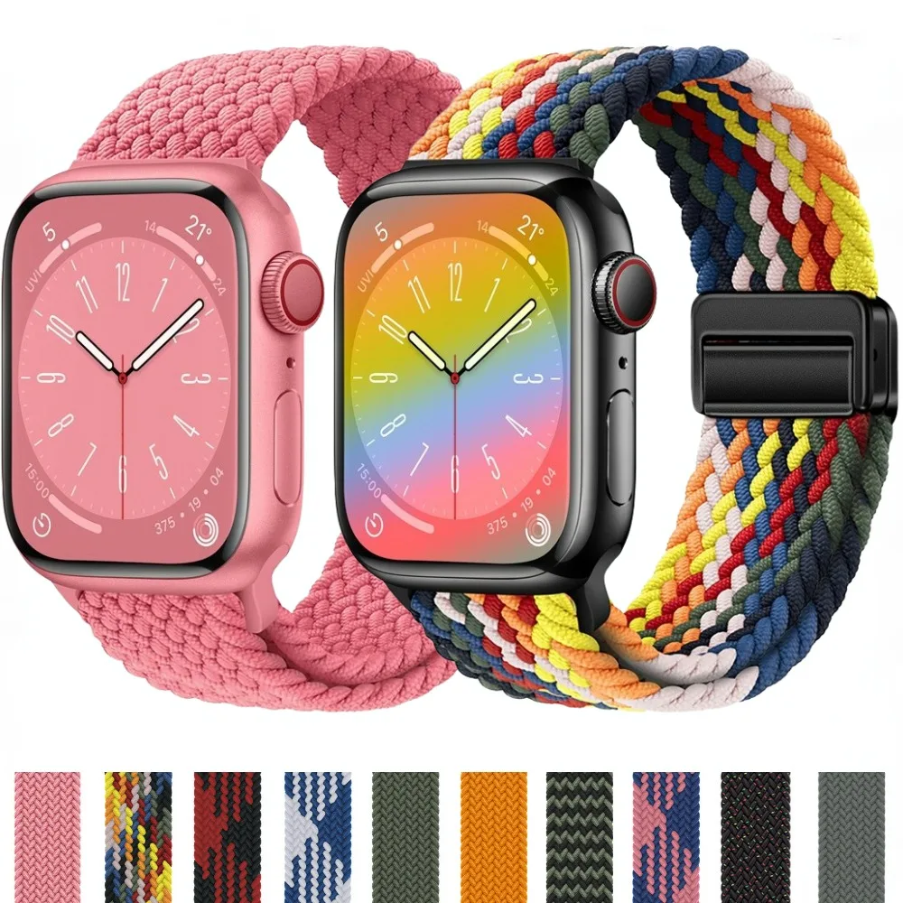 Nylon Bracelet for Apple Watch band 9 8 7 45mm 41mm Ultra 2 49mm Wrist Strap for iWatch Series 6 5 4 3 SE 2 44mm 40mm 42mm 38mm