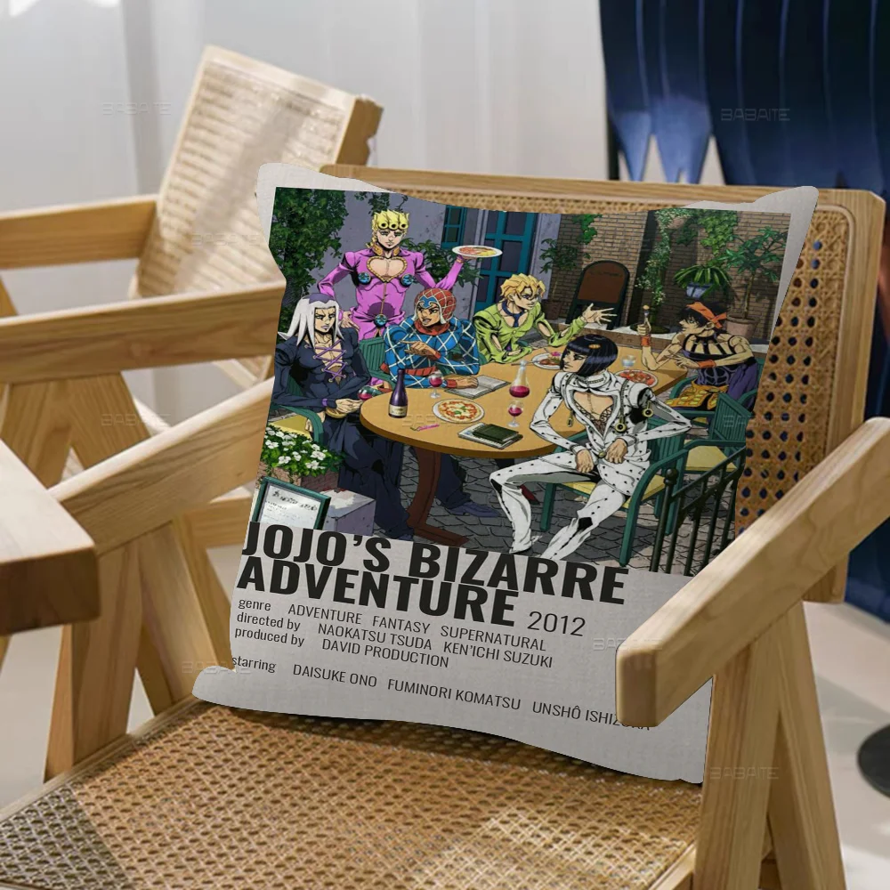 JoJo Bizarre Adventure Gepersonaliseerde Foto Tekst Huis Decoratieve Kussens Huishoudelijke Geschenken 45x45cm