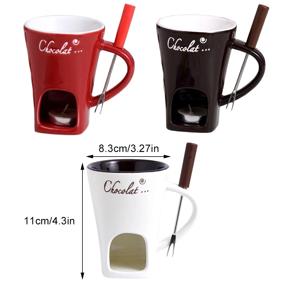 Fondue Pots Fondue Mug Set Personal Mini Chocolate Cheese Ice Cream Fondue Maker Kit Individual Butter Melter Cup Small Warmer