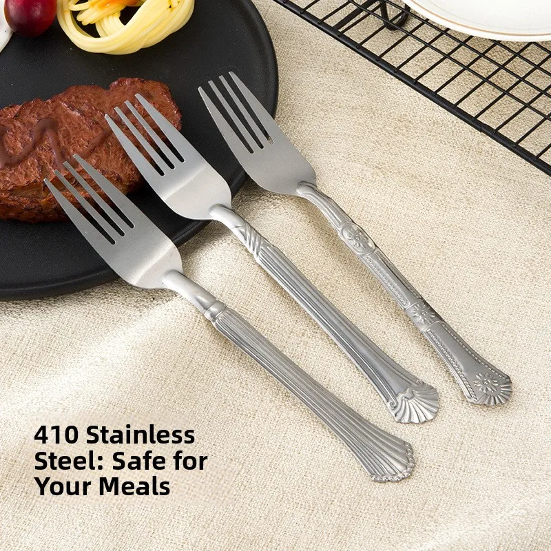 Stainless Steel Printed Dinnerware Set of Two Kitchen Multi-Function Eating Spoon Soup Spoon Fruit Fork Set Home Use