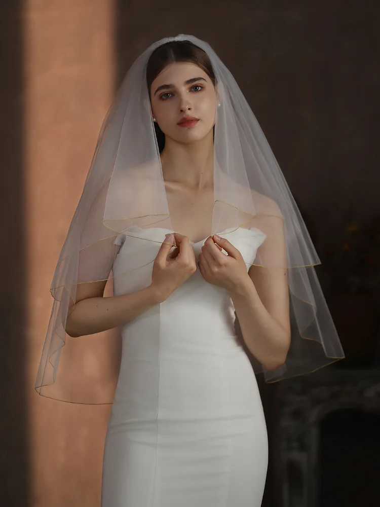 Cc Vintage Schleier Frauen Haarschmuck Hochzeit Haar bekleidung Brautkleid Verlobung Kopfschmuck Doppels ch ichten Schleier mit Kämmen v313