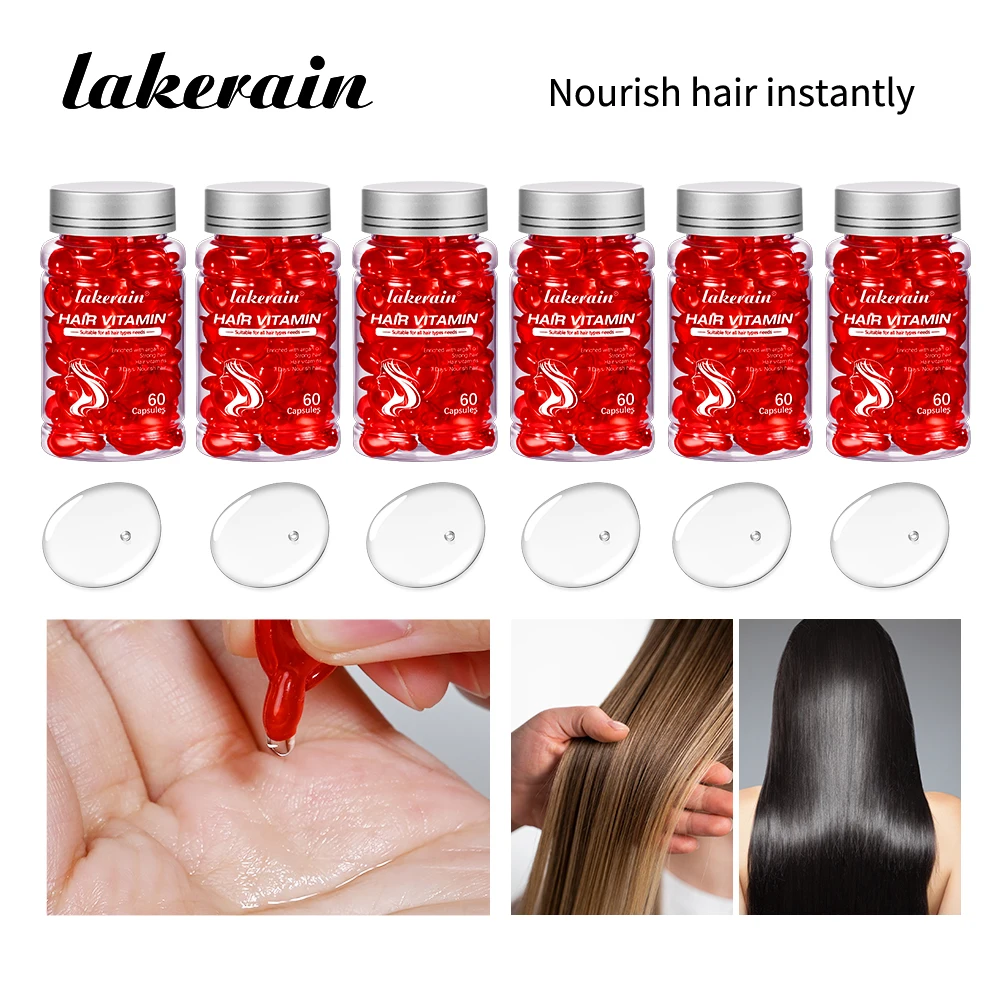 6 زجاجات زيت فيتامين مجموعة العناية بالشعر زيت الأركان مصل العناية بالشعر مغذي إصلاح جوهر التغذية التالفة تحسين تقسيم الشعر