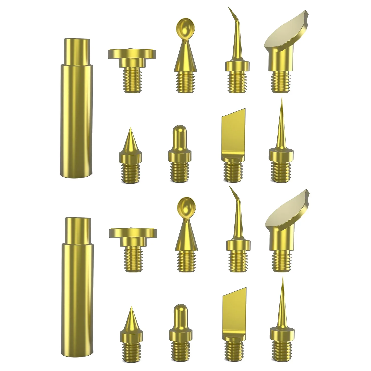 18 pcs Brass Tool Head Set for Hot for For fusion Applications Designed for 900 936 908 Soldering Irons with 9 Sizes for Tasks