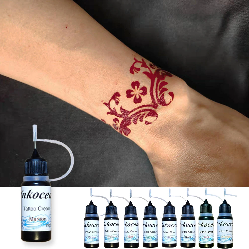 10ml Temporary Tattoo Cream For Women Men Kids Fake Tattoos Semi Permanent Tattoo Ink Art Painting Diy Fake Freckles