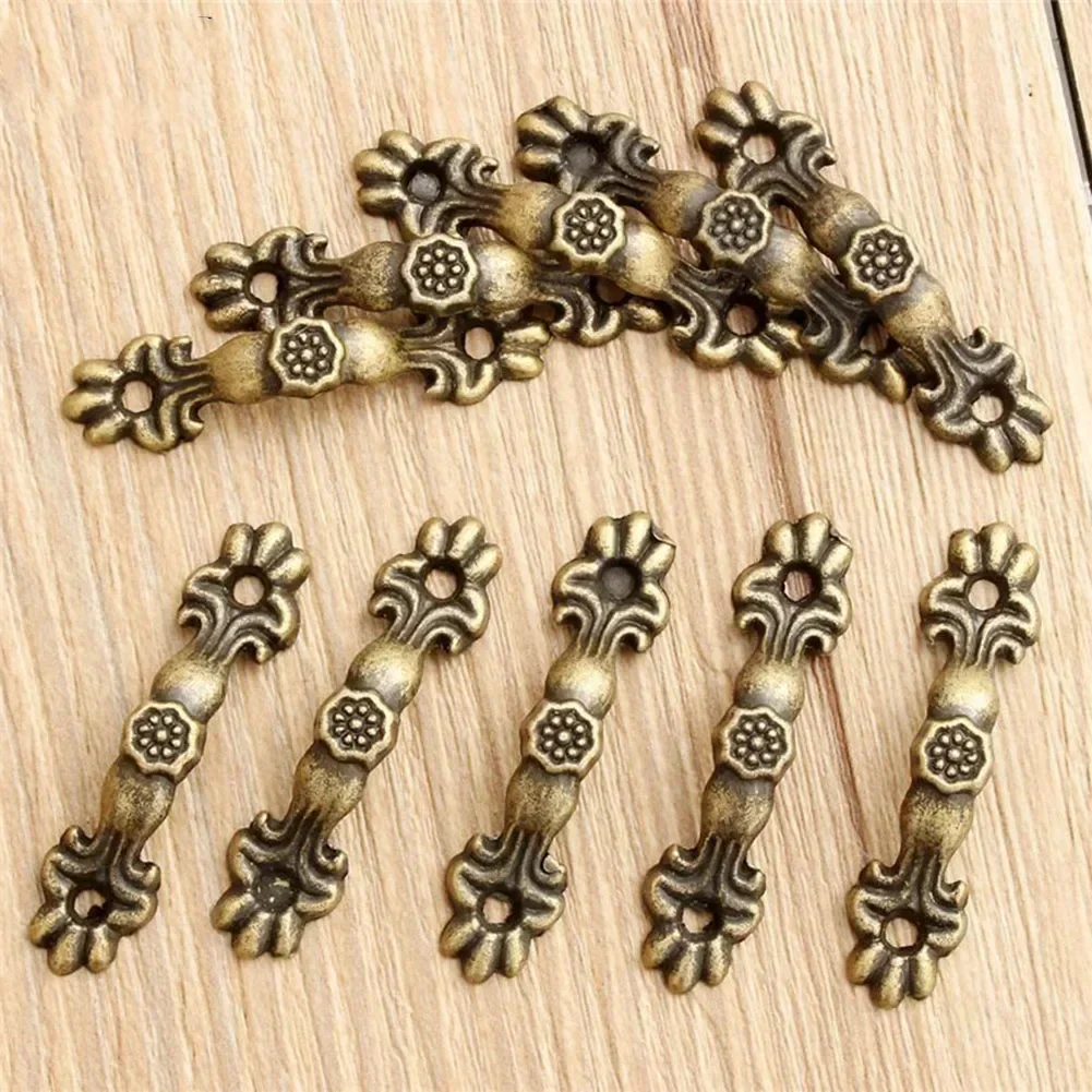 Drawers Wardrobes Jewelry Boxes Handles 10PCS Antique Look Zinc Alloy Drawer Pulls For Dressers And Trash Cans