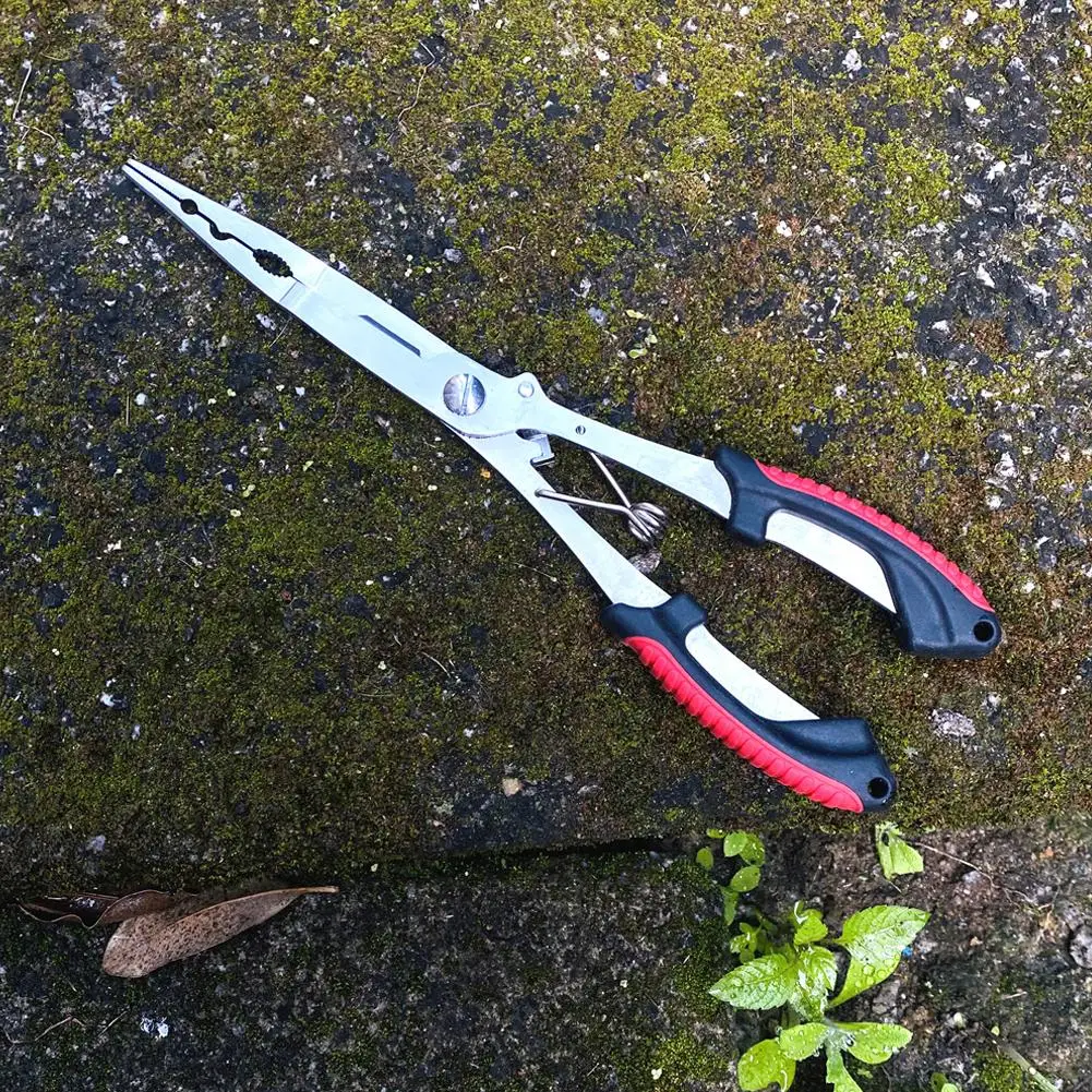 1pcs Fish Pliers Ergonomics Anti-slip High-strength Multifunctional Cut Fishing Line Fishing Tied Hooks Pliers Angling