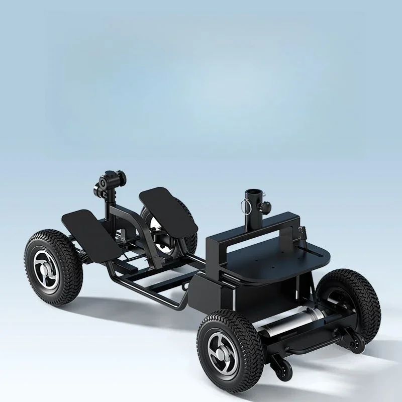Scooter, four-wheeled double household power-assisted electric vehicle, anti-fall and foldable