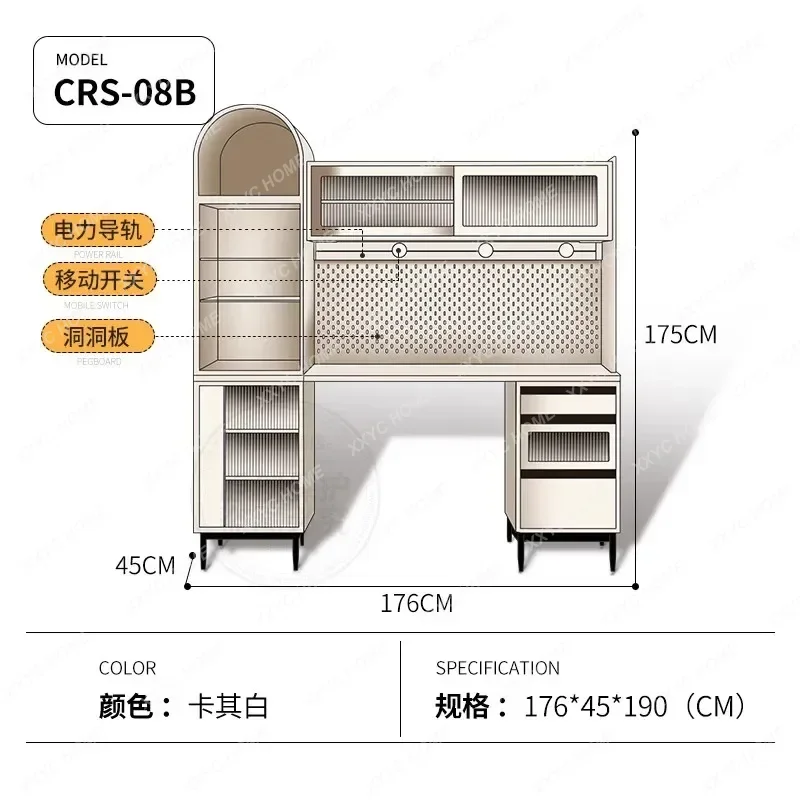 

a50 Solid Wood Sideboard Paint Cream Style Integrated Wall Locker Tea Cabinet Storage Cabinet