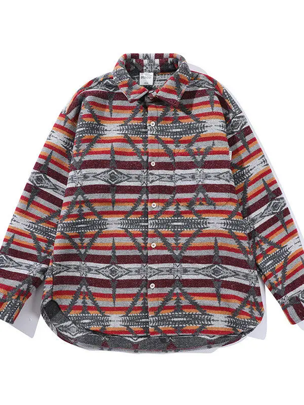 

Kapital Vintage Thiened Long Sve Collar irt ex Loose Fit Wear Resistant Youthful Sle Daily Wear Winter Coat