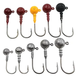 Round Jig Heads for Bass Fishing Saltwater Freshwater Soft Bait Jigs Head Hook for Pike Perch Trout 3.5g 5g 7g 10g 14g