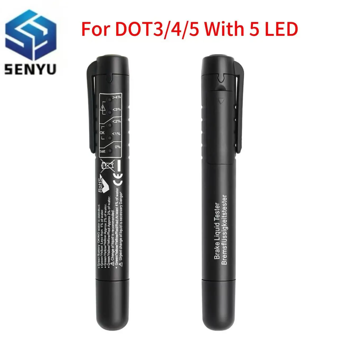 MINI Brake Fluid Tester Pen Automotive Universal Detector DOT3/DOT4/DOT5 Testing 5 LED Brake Fluid Tester Car Diagnostic Tool