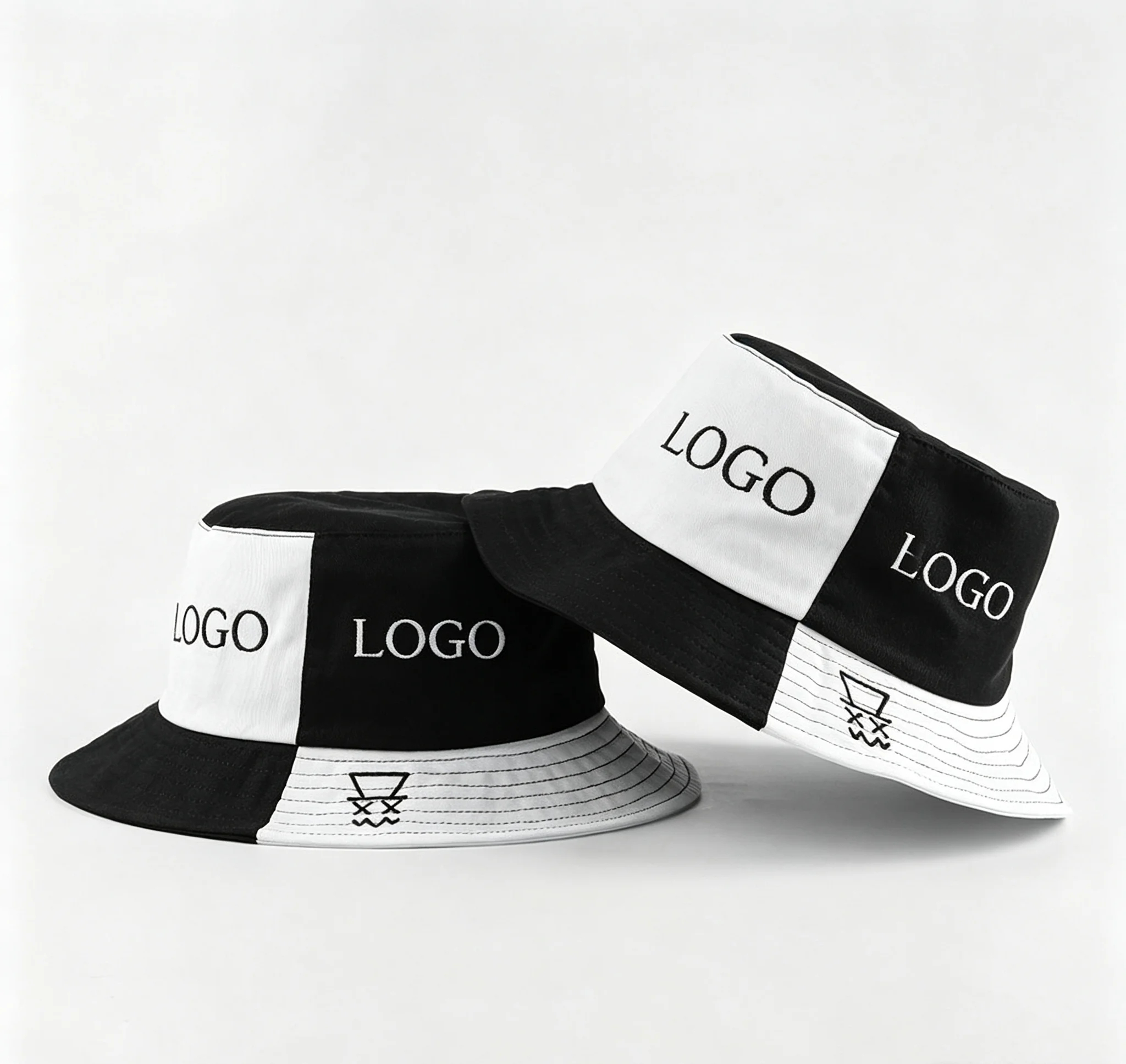 Customizable Wholesale Black White Cotton Fishermen's Hats Winter Embroidery Logo Cap Unisex Vintage Style Headwear